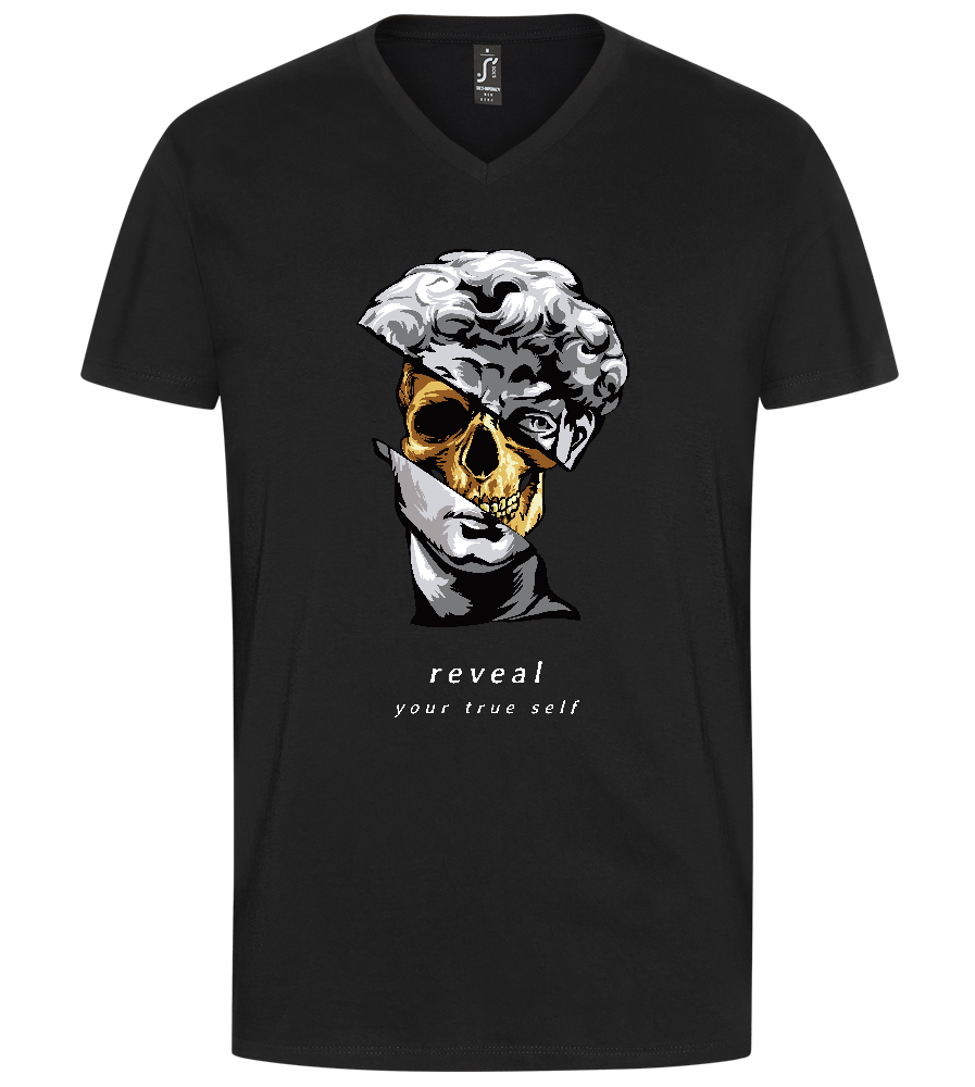 Reveal Your True Self Design - Premium men's v-neck t-shirt_DEEP BLACK_front