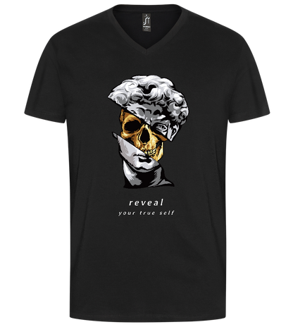 Reveal Your True Self Design - Premium men's v-neck t-shirt_DEEP BLACK_front