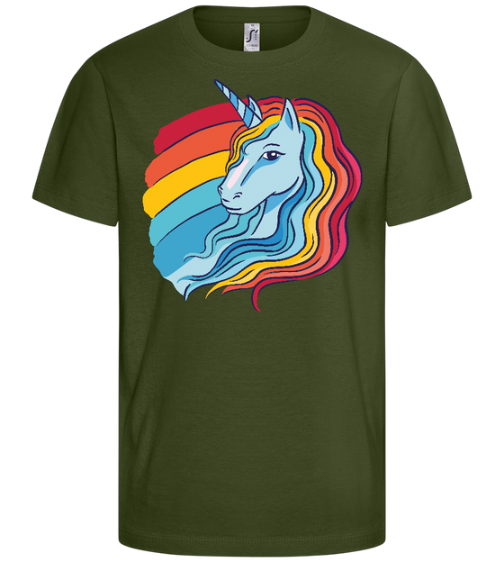 Rainbow Mane Design - Basic kids t-shirt_ARMY_front