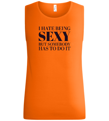 I Hate Being Sexy Design - Basic men's tank top_ORANGE_front