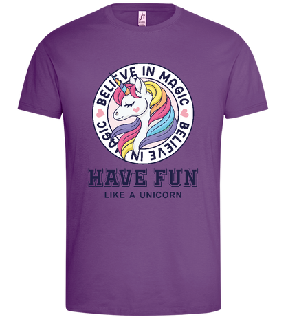 Believe in Magic Unicorn Design - Premium men's t-shirt_LIGHT PURPLE_front