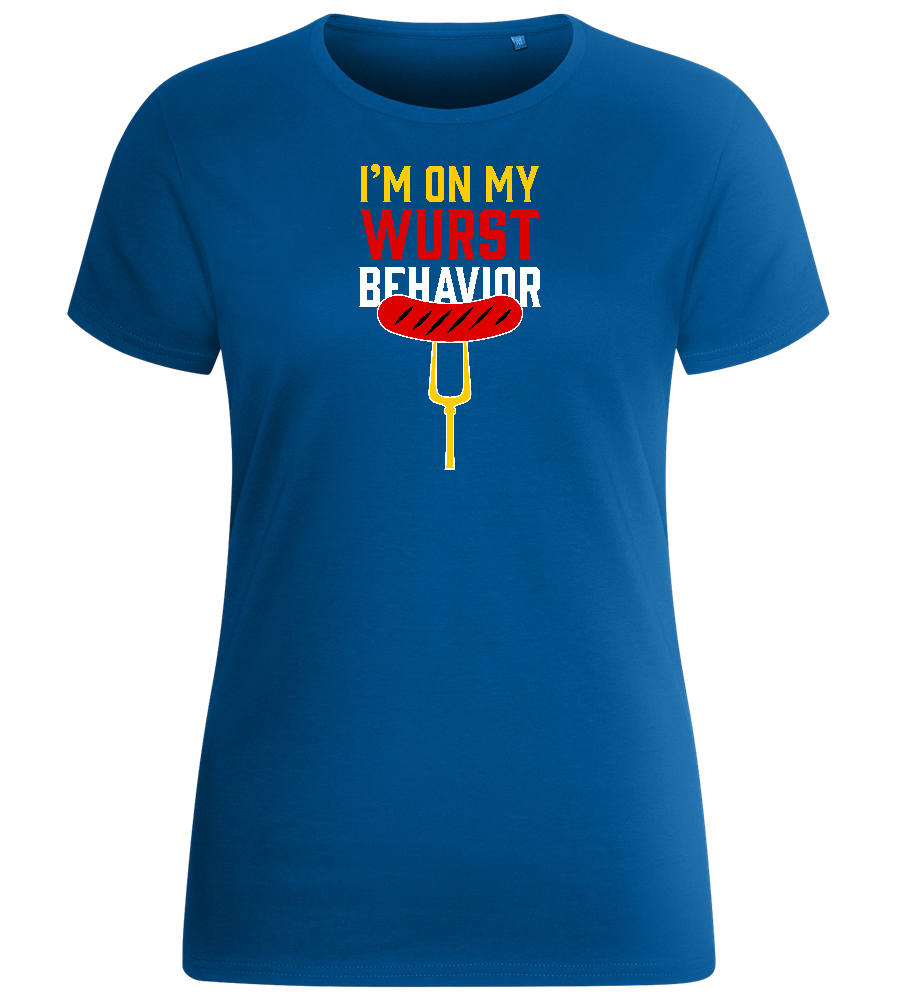 I'm On My Wurst Behaviour Design - Basic women's fitted t-shirt_ROYAL_front