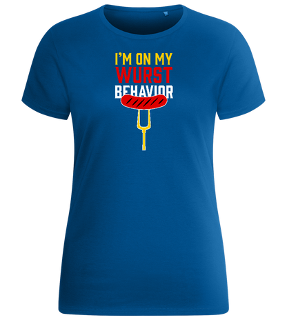 I'm On My Wurst Behaviour Design - Basic women's fitted t-shirt_ROYAL_front