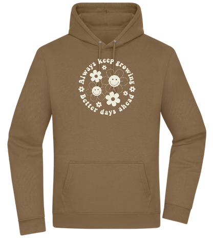 Keep Growing Smiley Design - Premium Essential Unisex Hoodie_ARMY_front