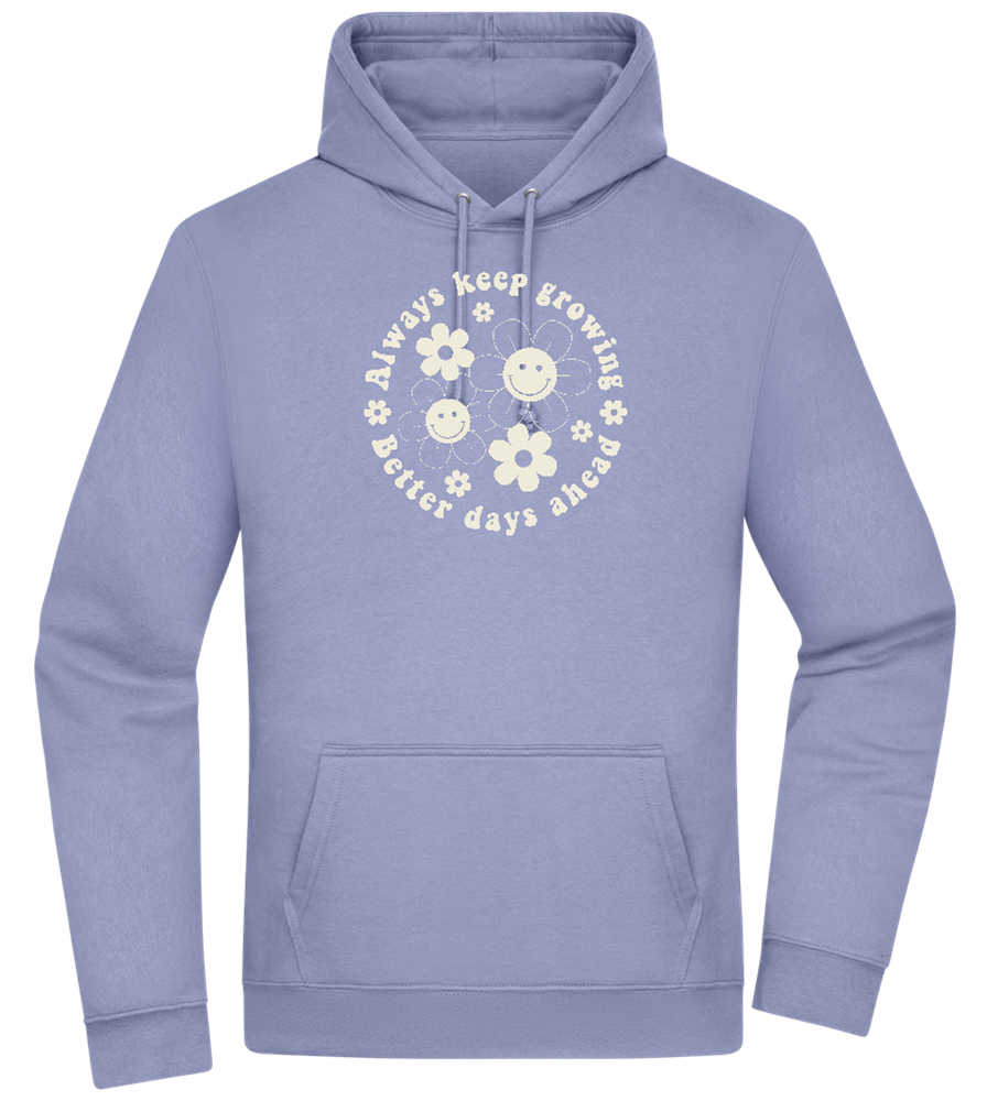 Keep Growing Smiley Design - Premium Essential Unisex Hoodie_BLUE_front