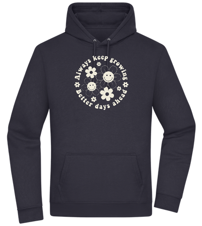 Keep Growing Smiley Design - Premium Essential Unisex Hoodie_FRENCH NAVY_front