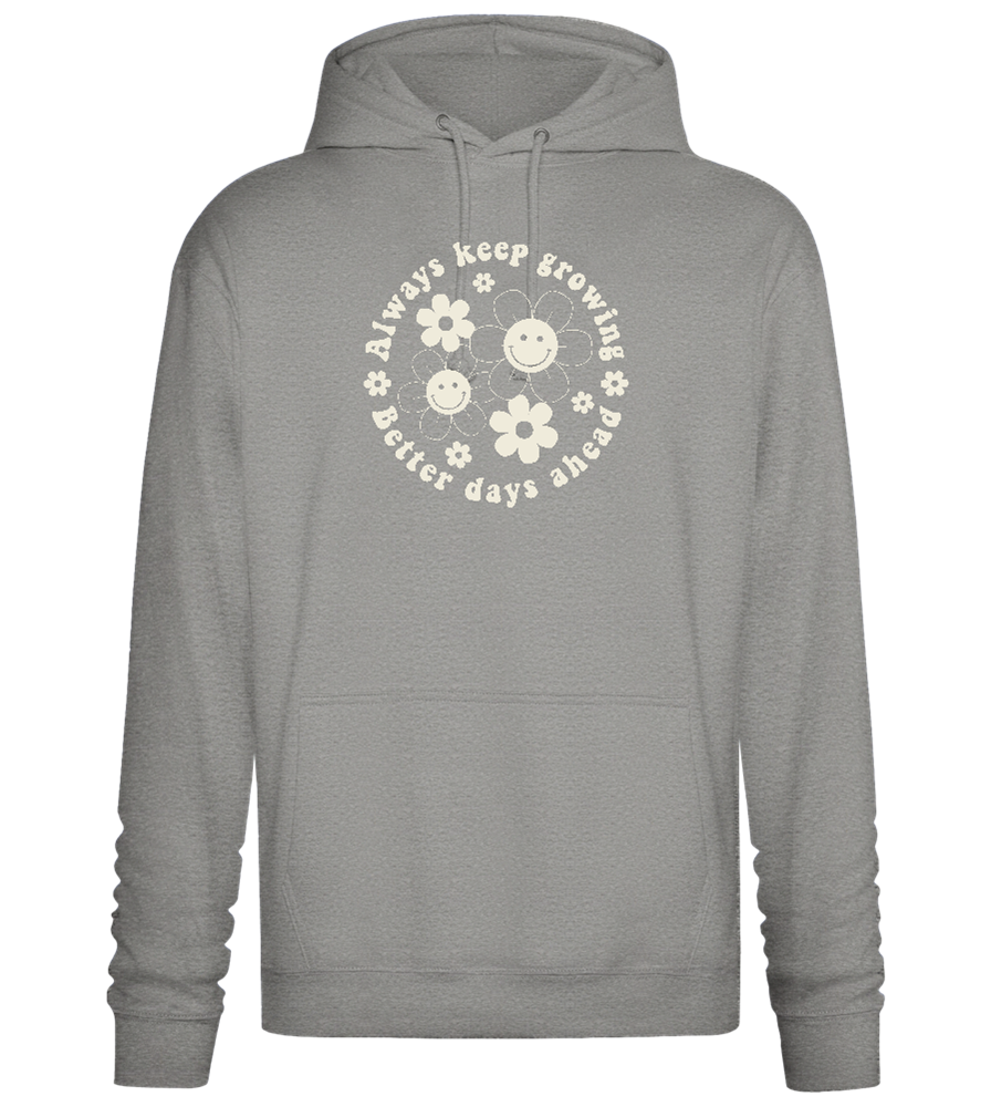 Keep Growing Smiley Design - Premium Essential Unisex Hoodie_ORION GREY II_front