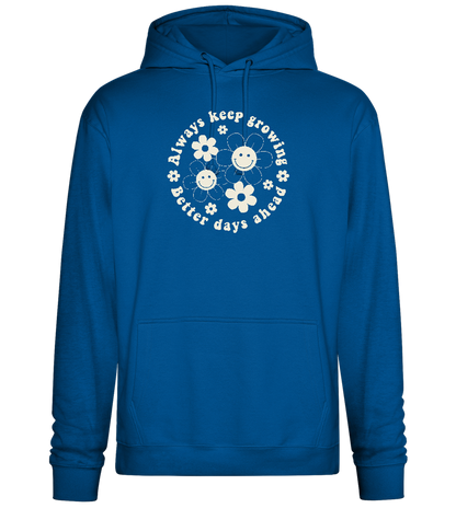 Keep Growing Smiley Design - Premium Essential Unisex Hoodie_ROYAL_front