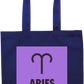 Zodiac Aries Design - Premium colored cotton tote bag_BLUE_front