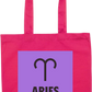 Zodiac Aries Design - Premium colored cotton tote bag_FUCHSIA_front