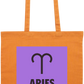 Zodiac Aries Design - Premium colored cotton tote bag_ORANGE_front