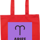 Zodiac Aries Design - Premium colored cotton tote bag_RED_front