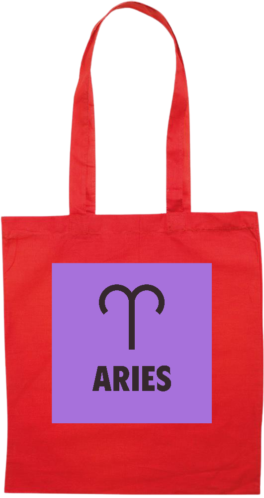 Zodiac Aries Design - Premium colored cotton tote bag_RED_front