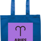 Zodiac Aries Design - Premium colored cotton tote bag_ROYAL BLUE_front