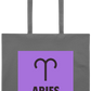 Zodiac Aries Design - Premium colored cotton tote bag_STONE GREY_front