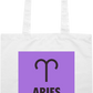 Zodiac Aries Design - Premium colored cotton tote bag_WHITE_front