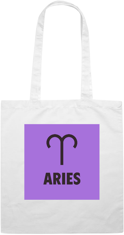 Zodiac Aries Design - Premium colored cotton tote bag_WHITE_front