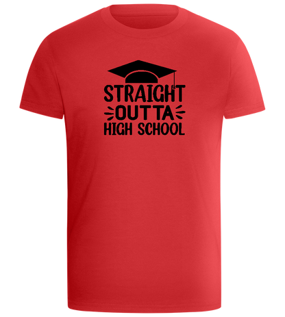 Straight Outta Highschool Design - Comfort boys fitted t-shirt_RED_front