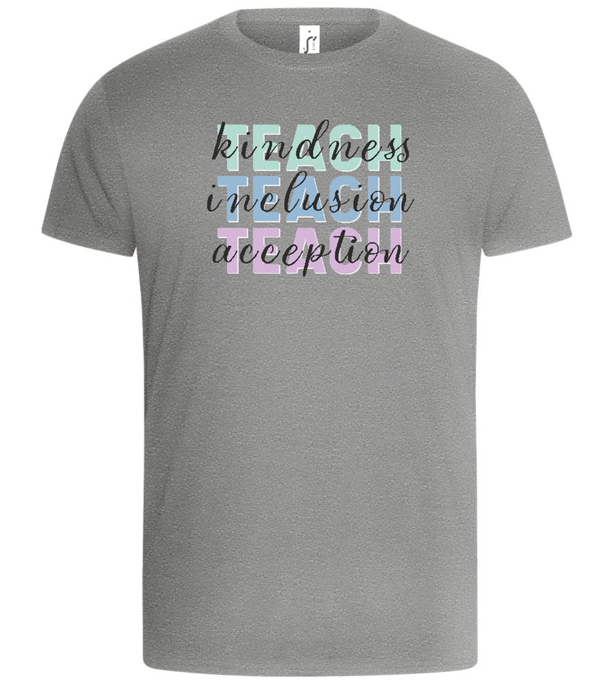 Kindness Inclusion Acception Design - Basic Unisex T-Shirt_ORION GREY_front