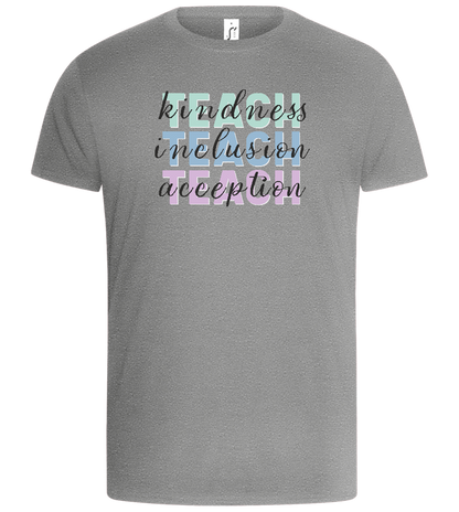 Kindness Inclusion Acception Design - Basic Unisex T-Shirt_ORION GREY_front