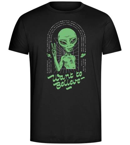 Want To Believe Alien Design - Comfort Unisex T-Shirt_DEEP BLACK_front