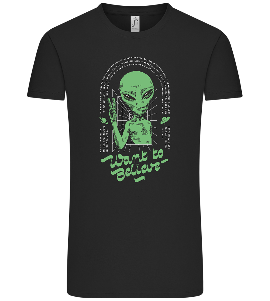 Want To Believe Alien Design - Comfort Unisex T-Shirt_DEEP BLACK_front