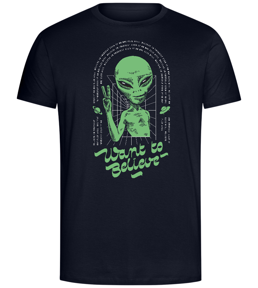 Want To Believe Alien Design - Comfort Unisex T-Shirt_FRENCH NAVY_front