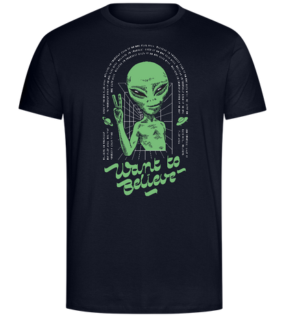 Want To Believe Alien Design - Comfort Unisex T-Shirt_FRENCH NAVY_front