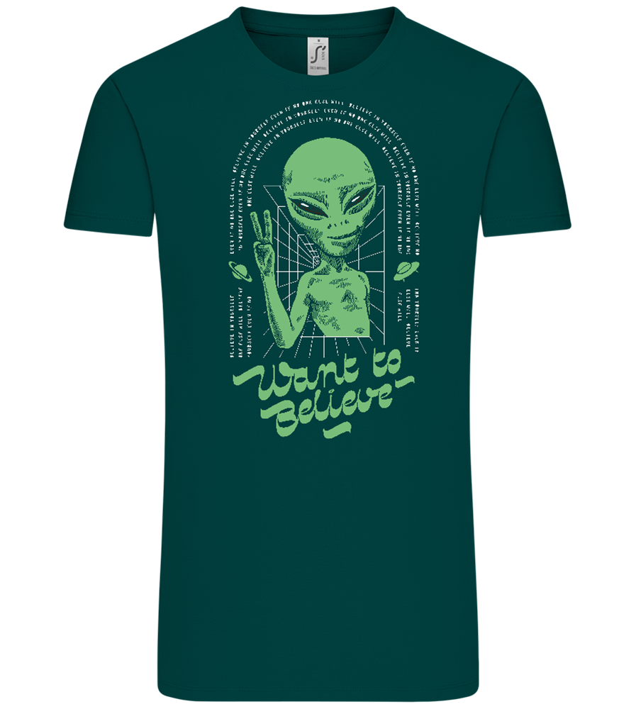 Want To Believe Alien Design - Comfort Unisex T-Shirt_GREEN EMPIRE_front