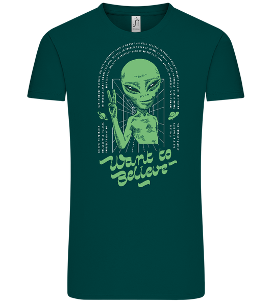 Want To Believe Alien Design - Comfort Unisex T-Shirt_GREEN EMPIRE_front