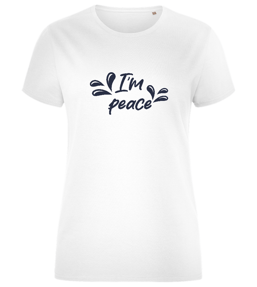 I am Peace Design - Comfort women's fitted t-shirt_WHITE_front