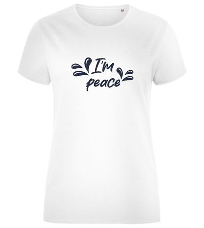 I am Peace Design - Comfort women's fitted t-shirt_WHITE_front