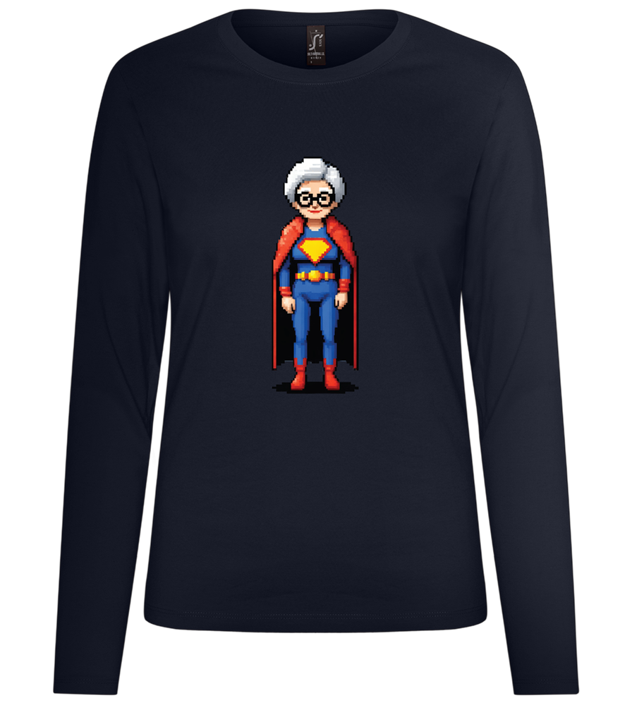 Grandma Superhero Design - Premium Women´s long sleeve t-shirt_FRENCH NAVY_front