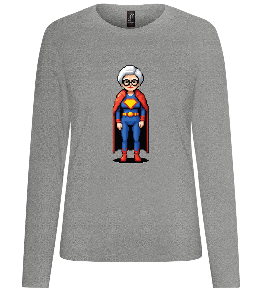 Grandma Superhero Design - Premium Women´s long sleeve t-shirt_ORION GREY_front