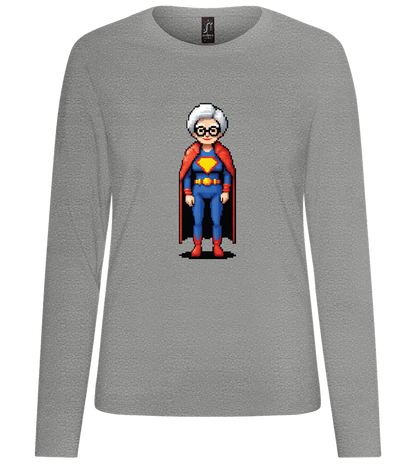 Grandma Superhero Design - Premium Women´s long sleeve t-shirt_ORION GREY_front