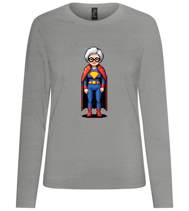 Grandma Superhero Design - Premium Women´s long sleeve t-shirt_ORION GREY_front