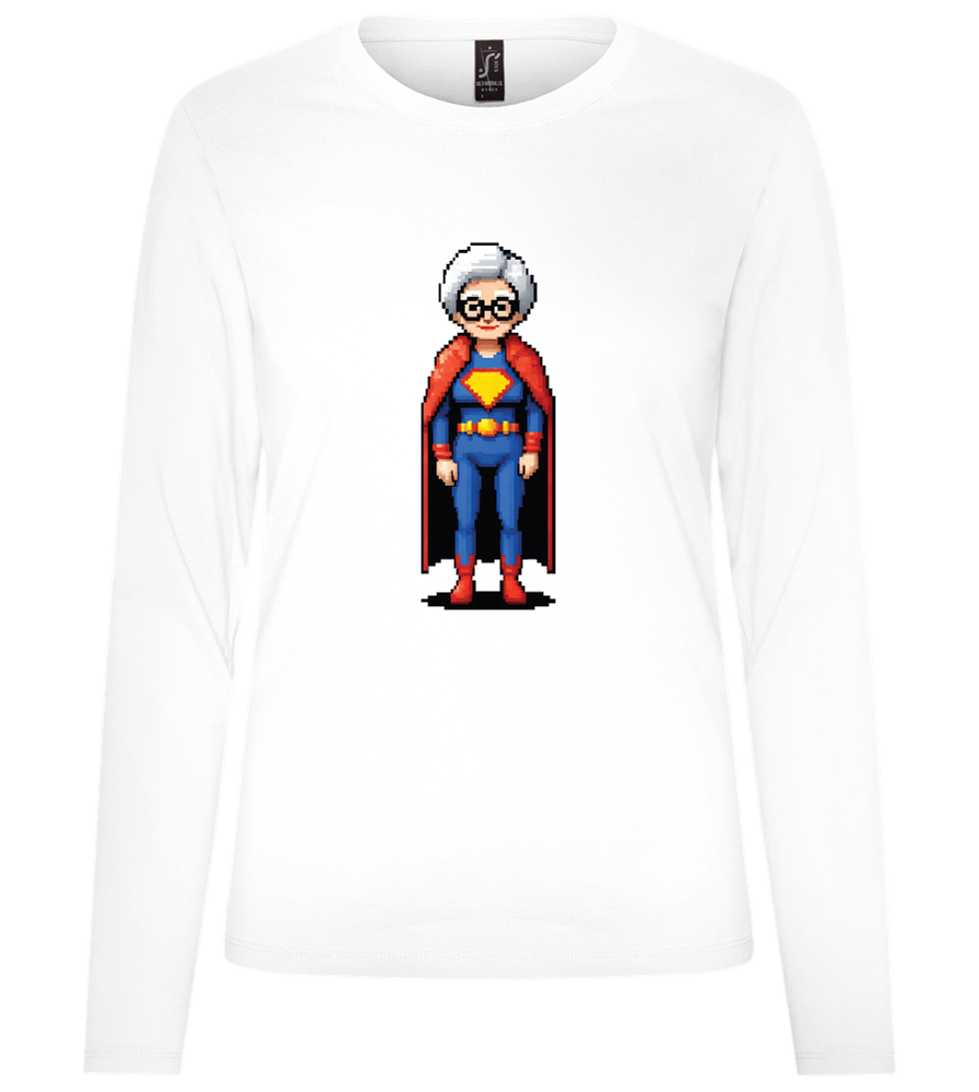 Grandma Superhero Design - Premium Women´s long sleeve t-shirt_WHITE_front