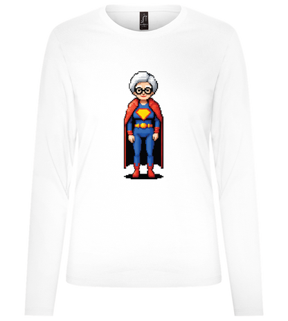 Grandma Superhero Design - Premium Women´s long sleeve t-shirt_WHITE_front