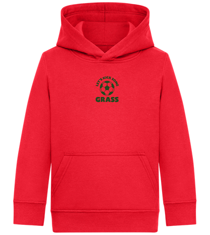 Let's Kick Some Grass Design - Comfort Kids Hoodie_BRIGHT RED_front