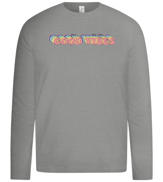 Good Vibes Rainbow Design - Premium kids long sleeve t-shirt_ORION GREY_front