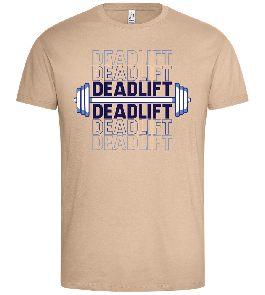 Deadlift Loaded Barbell Design - Premium men's t-shirt_SAND_front