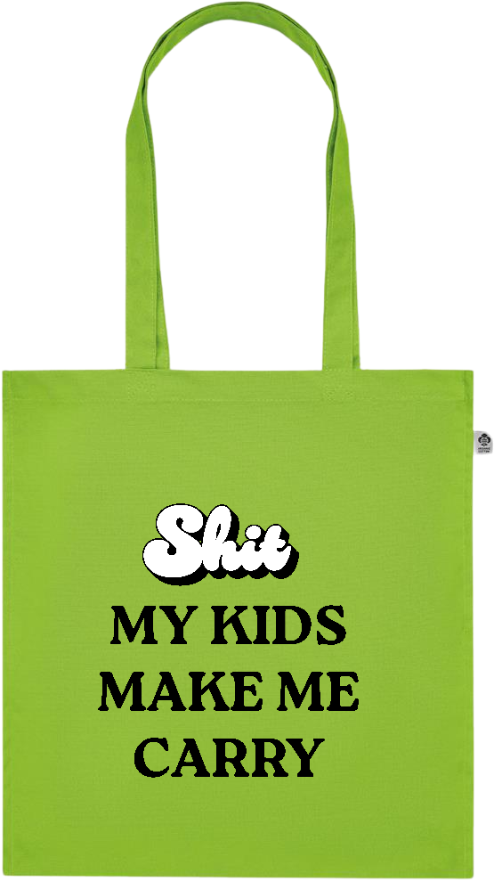 My Kids Make Me Carry Design - Premium colored organic cotton tote bag_LIME_front