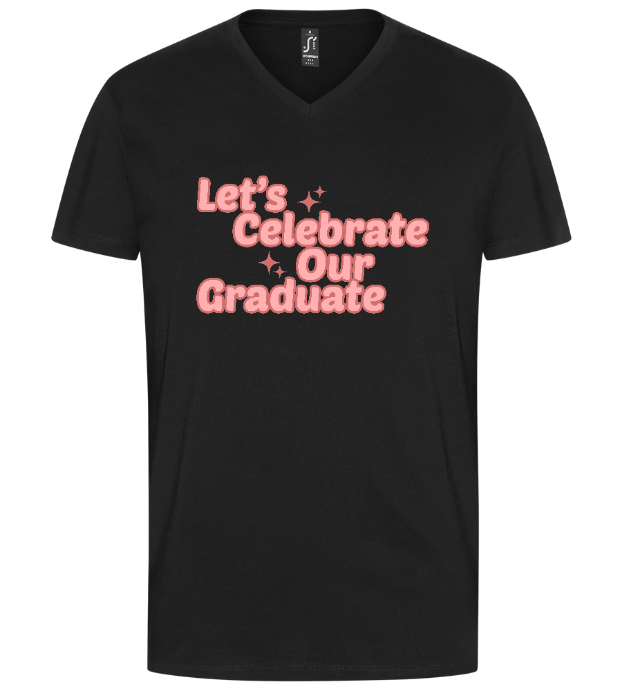 Let's Celebrate Our Graduate Design - Premium men's v-neck t-shirt_DEEP BLACK_front