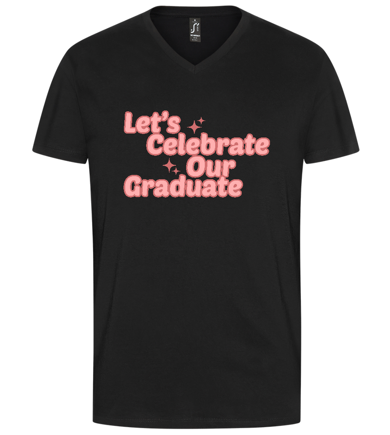 Let's Celebrate Our Graduate Design - Premium men's v-neck t-shirt_DEEP BLACK_front