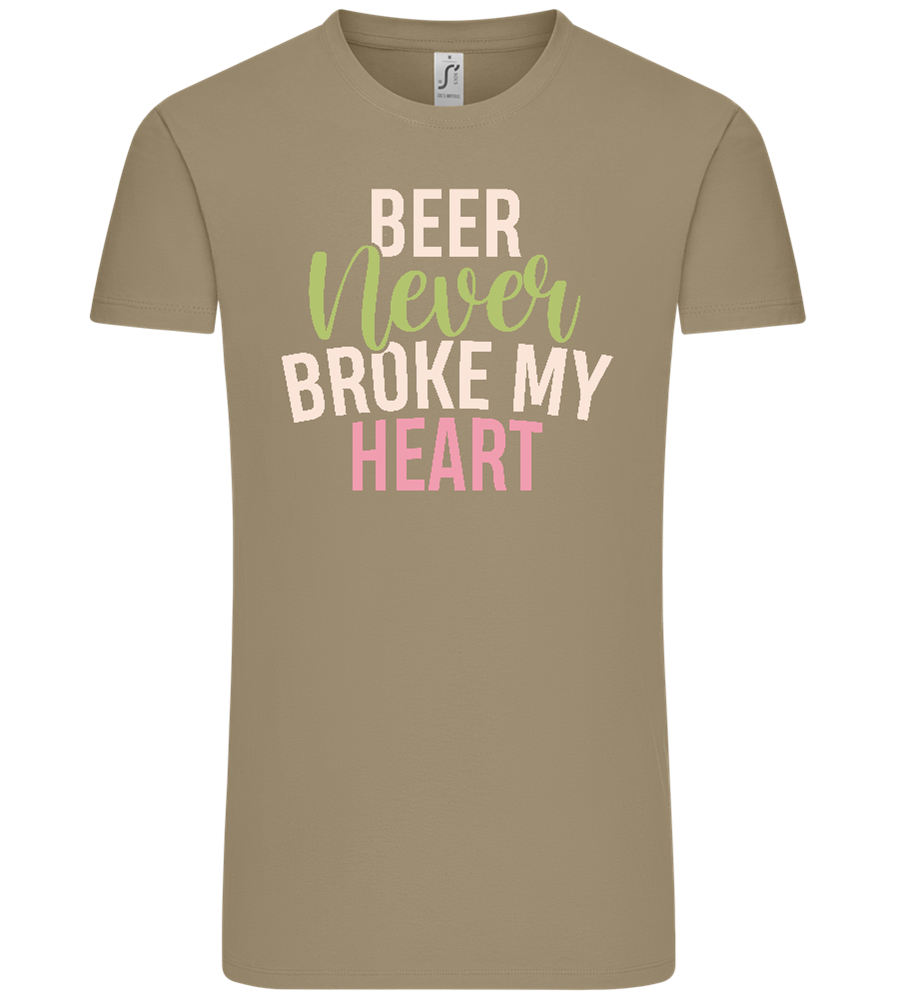 Never Broke My Heart Design - Comfort Unisex T-Shirt_KHAKI_front