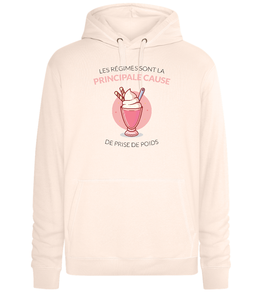 Blame It on Diets Design - Premium unisex hoodie_LIGHT PEACH ROSE_front