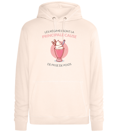 Blame It on Diets Design - Premium unisex hoodie_LIGHT PEACH ROSE_front