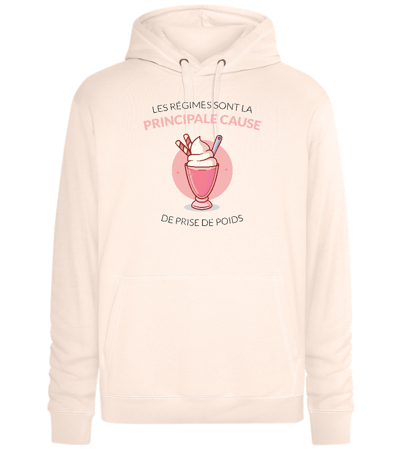 Blame It on Diets Design - Premium unisex hoodie_LIGHT PEACH ROSE_front