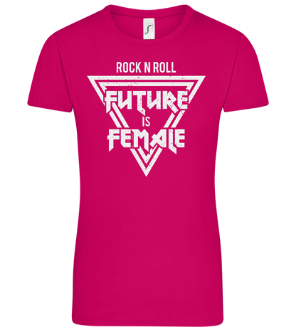 Rock N Roll Future Is Female Design - Comfort women's t-shirt_FUCHSIA_front