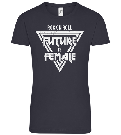 Rock N Roll Future Is Female Design - Comfort women's t-shirt_MARINE_front